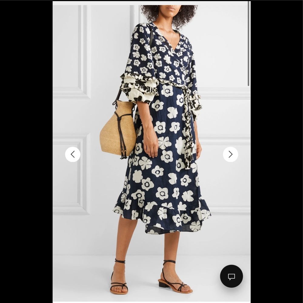APIECE APART Beja Ruffled Floral-Print Wrap Dress - Picture 2 of 7
